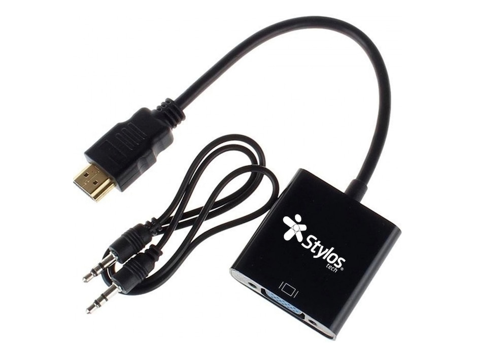 Imagen de producto Adaptador HDMI a VGA + Cable Audio 3.5 mm 15 cm negro STACHV1B
