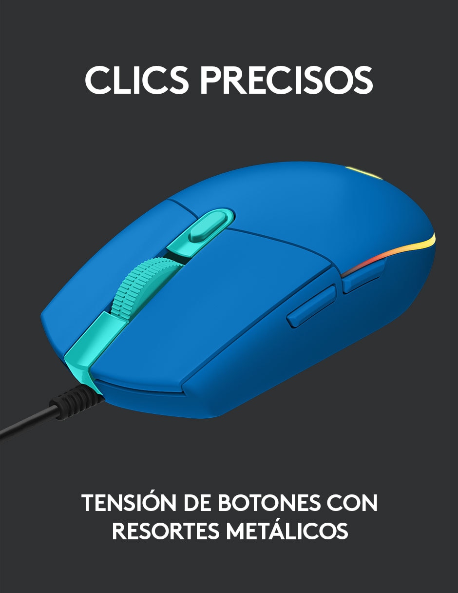 Mouse gamer alámbrico G203 azul