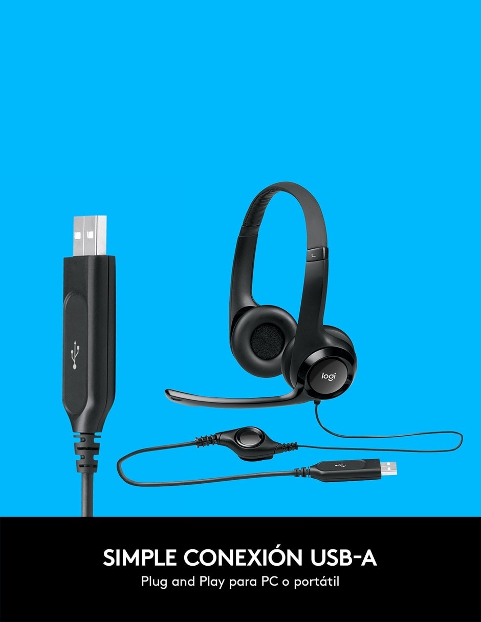Audífonos De Diadema Headset H390 alámbricos 2