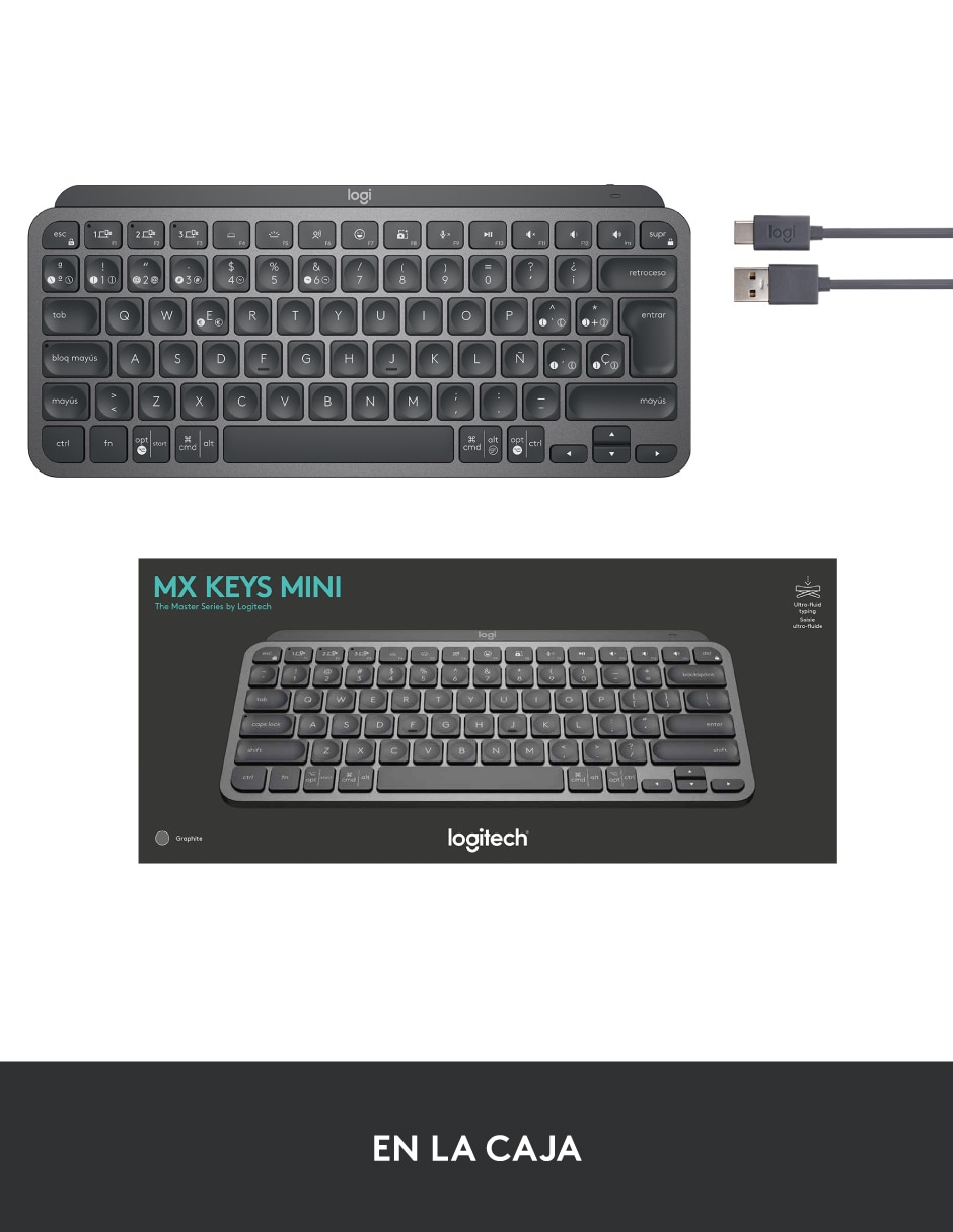 Teclado conexión inalámbrica Mx Keys Mini Grafito 6