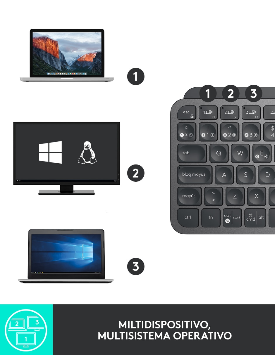 Teclado conexión inalámbrica Mx Keys Mini Grafito
