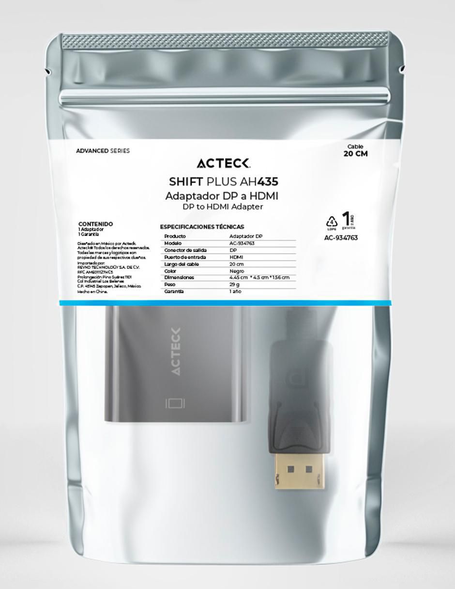 Adaptador de display port a HDMI Acteck Shift