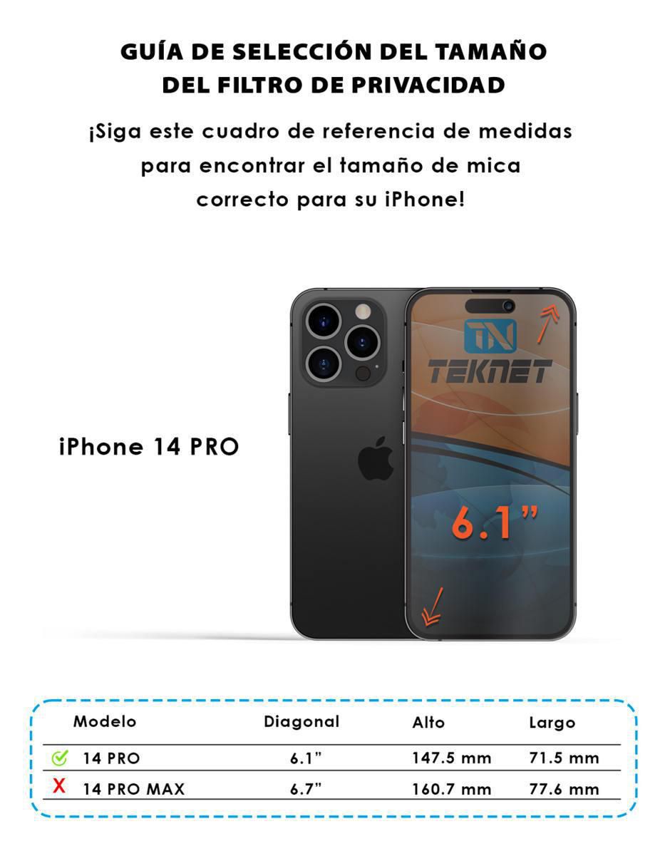 Mica Celular iPhone 14 Pro de cristal templado