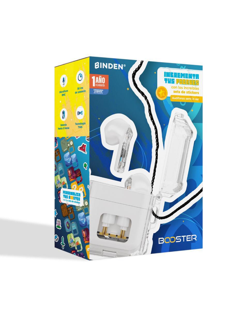 Audífonos True Wireless Binden Dark Booster inalámbricos