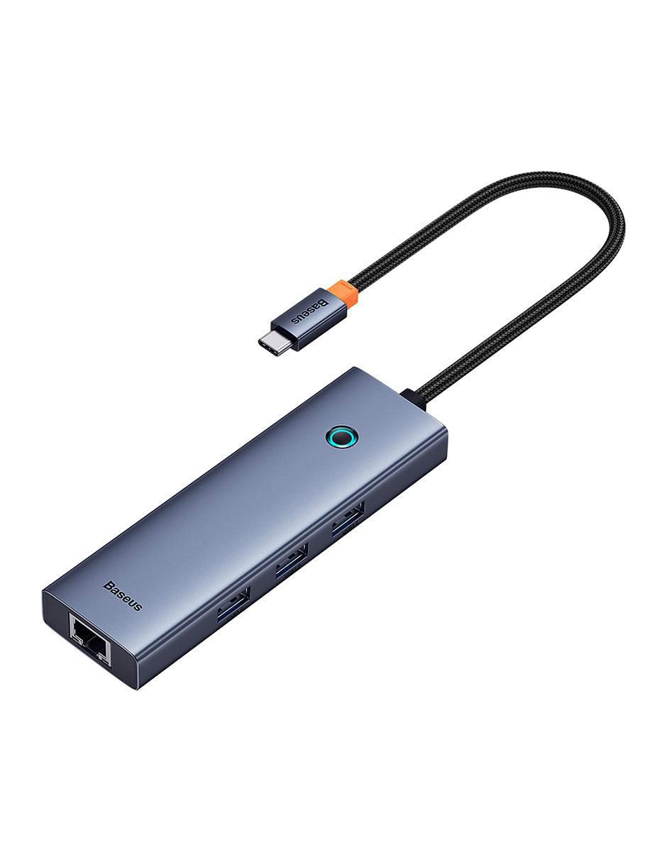 Hub Baseus Tipo C a HDMI + USB3.0 x 3 + PD + RJ45 de 6 contactos