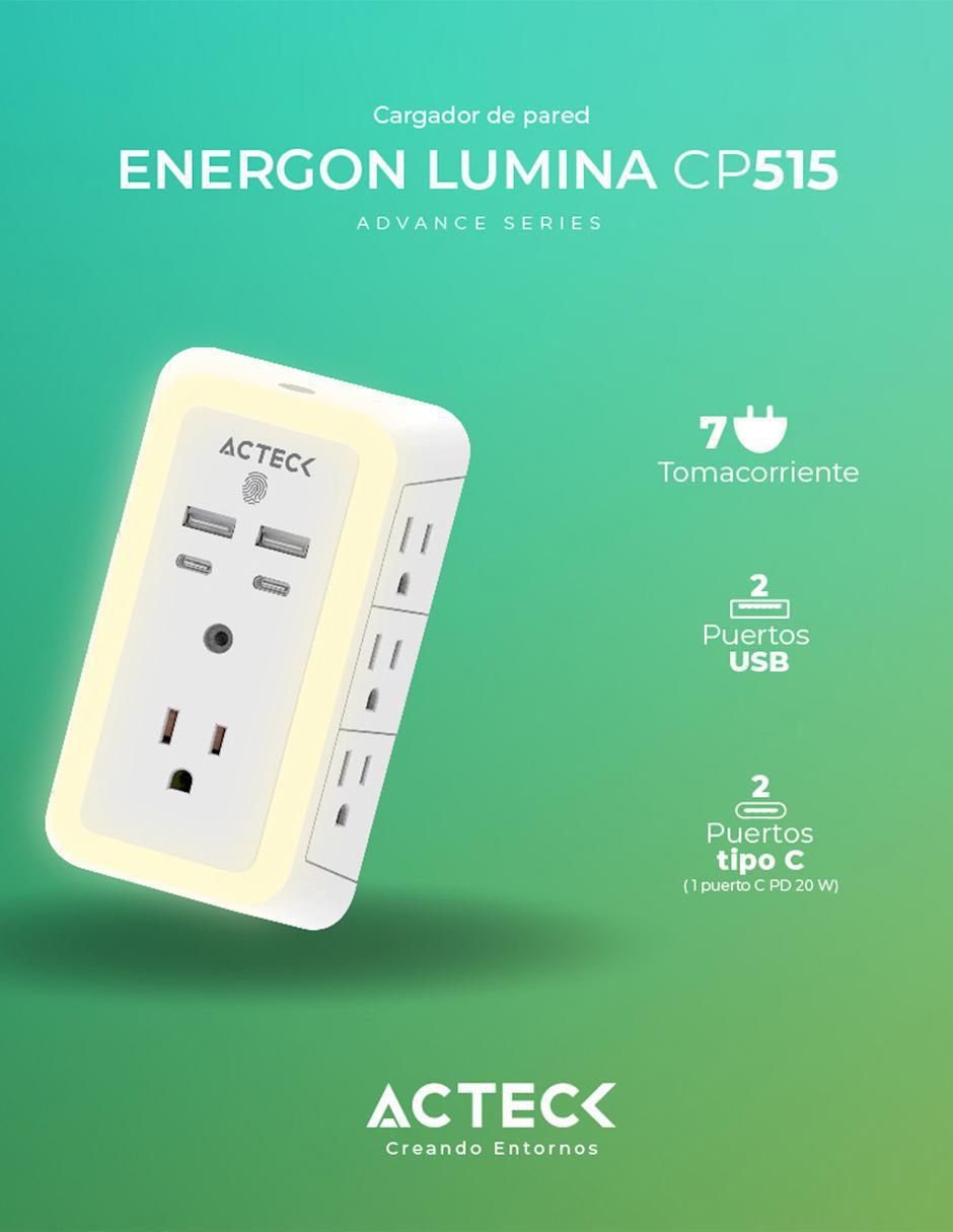 Cargador pared Acteck USB