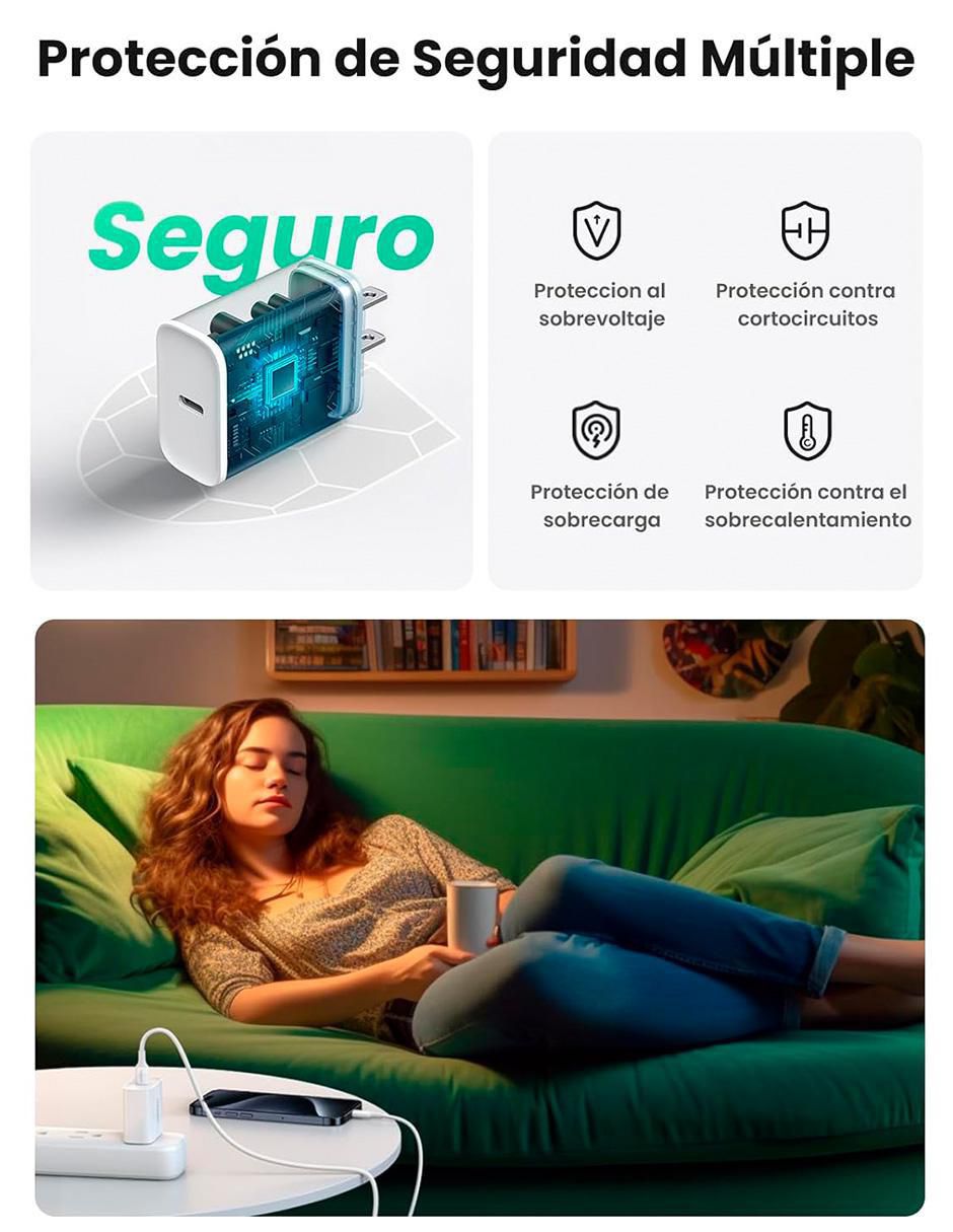 Cargador pared USB tipo C