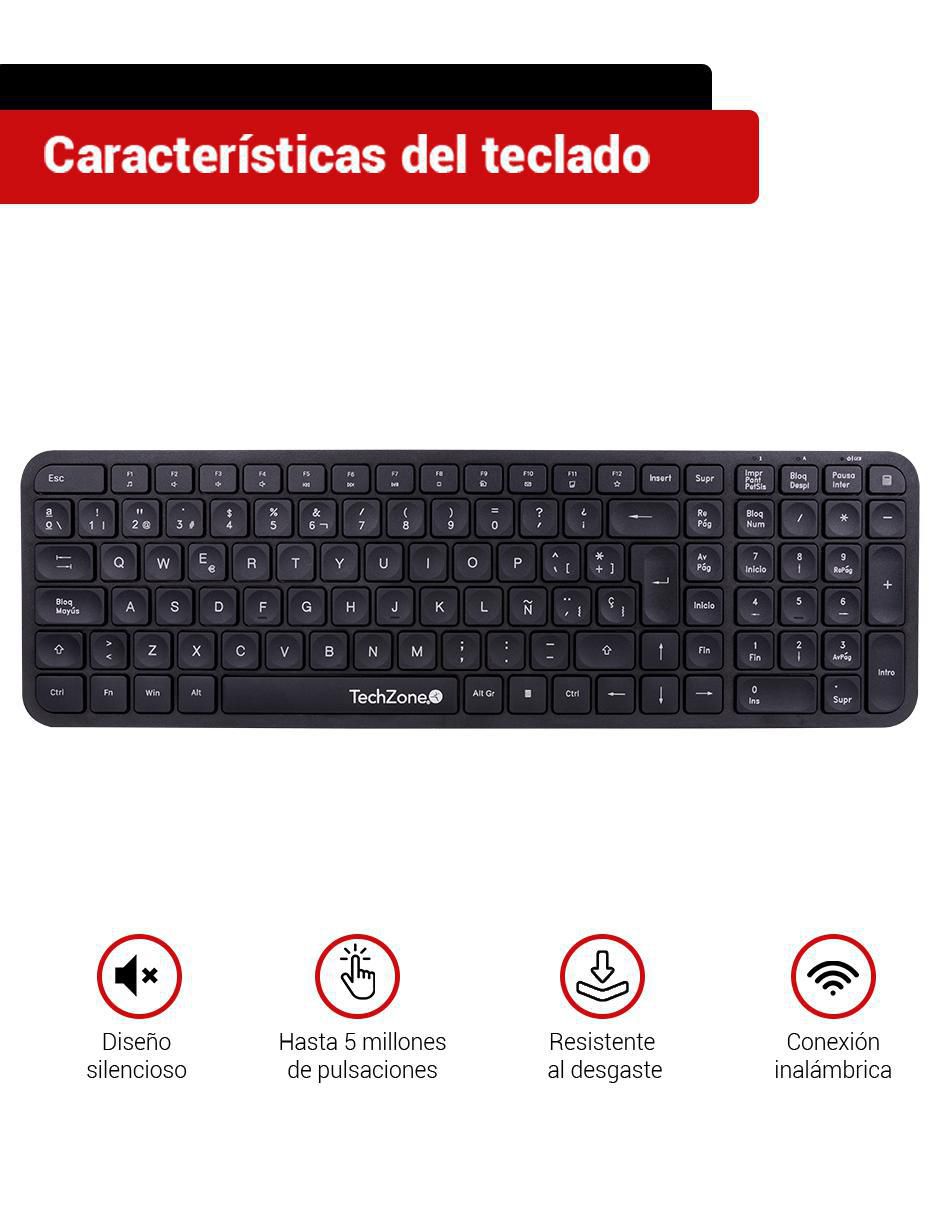 Mouse y teclado Techzone tzcombina05