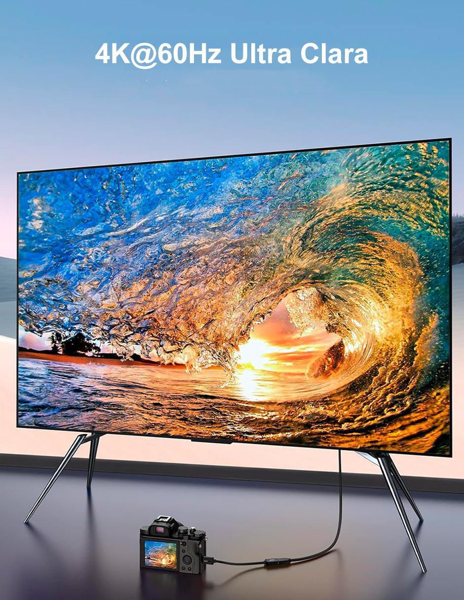 Cable mini HDMI Ugreen a tipo HDMI 4K de 22 cm