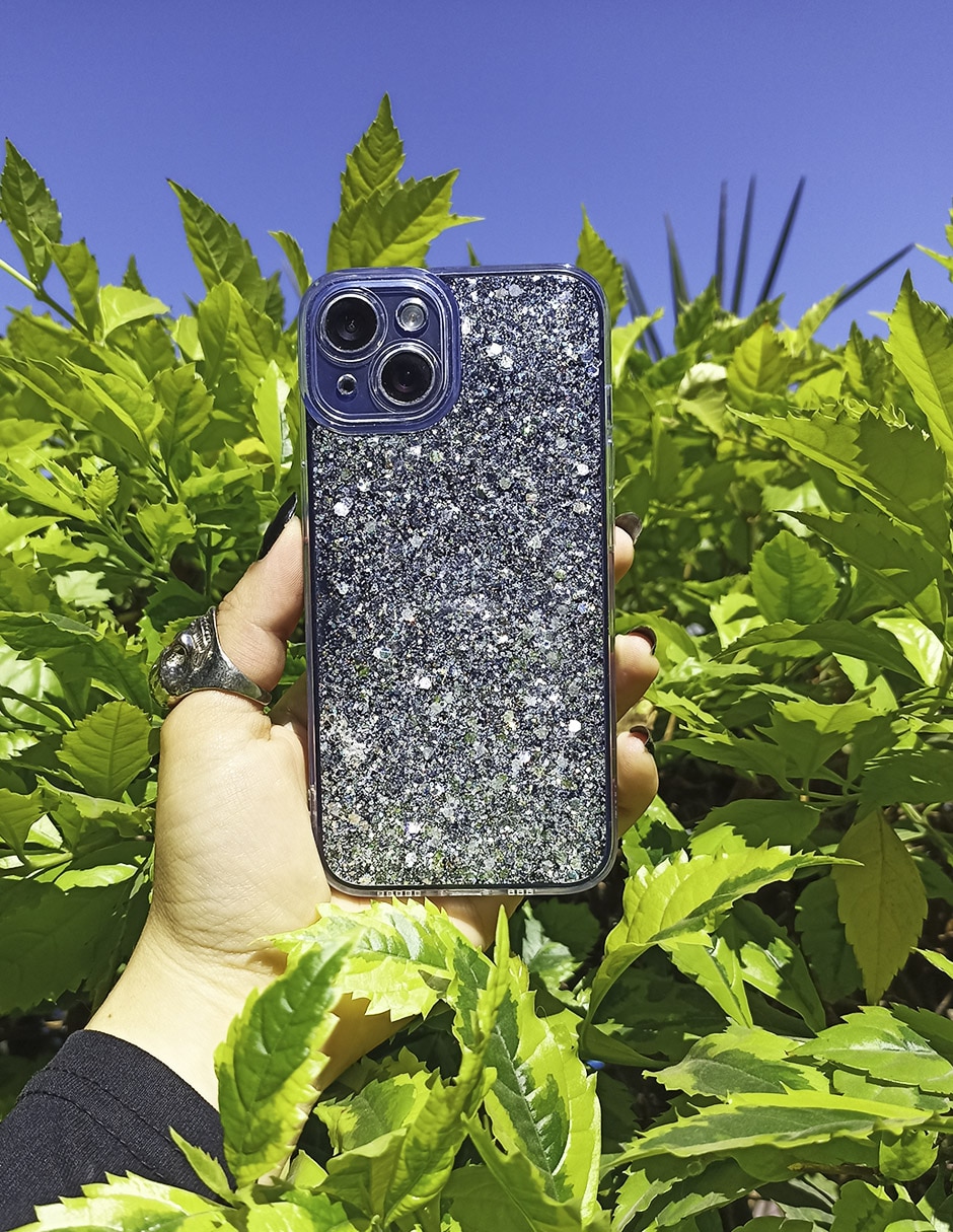 Funda para iPhone 15 Glitter de plástico