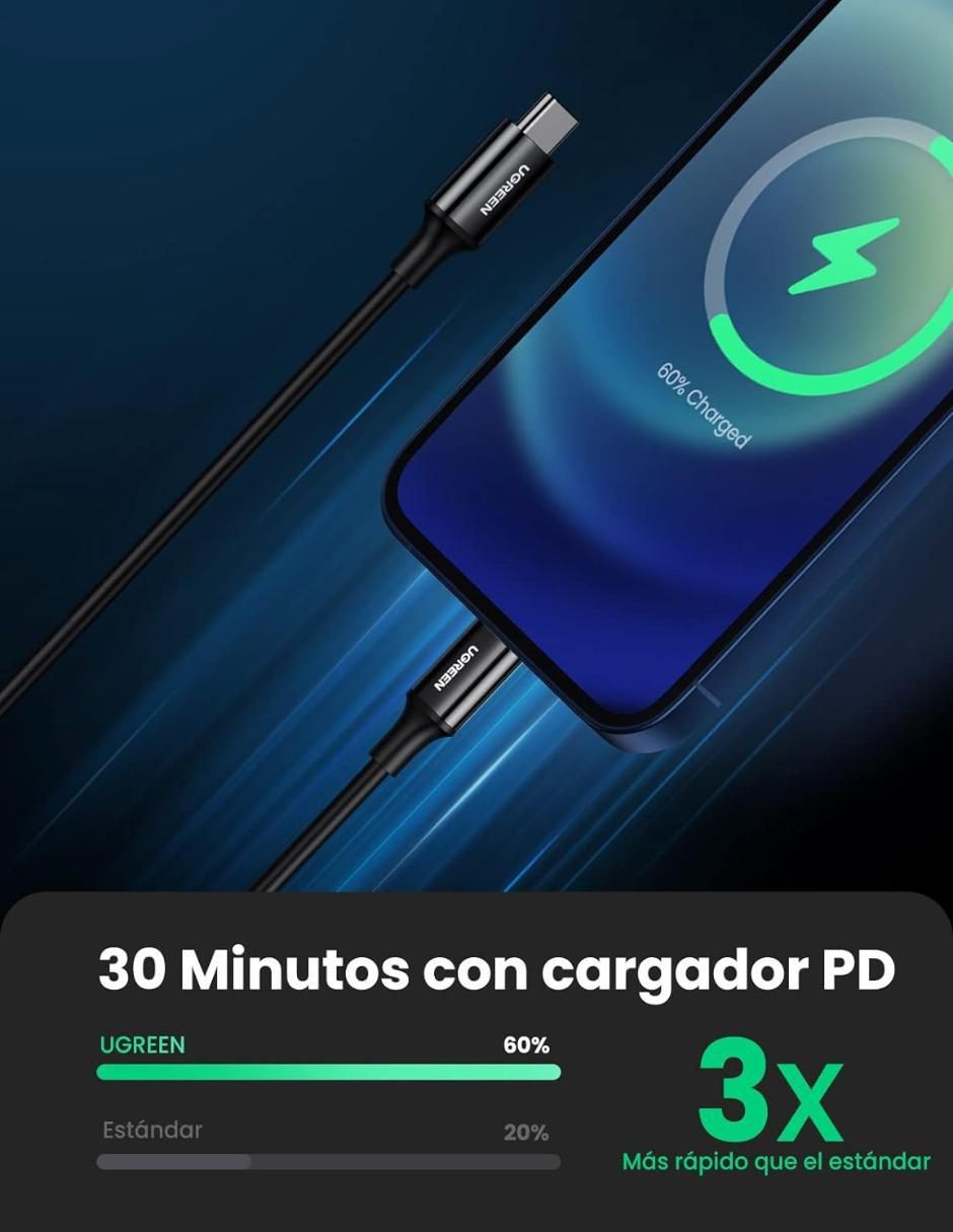 Cable USB C Ugreen a tipo lightning de 1 m