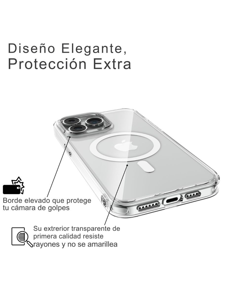 Funda para iPhone 15 Pro Max Crystal Magsafe de policarbonato 2