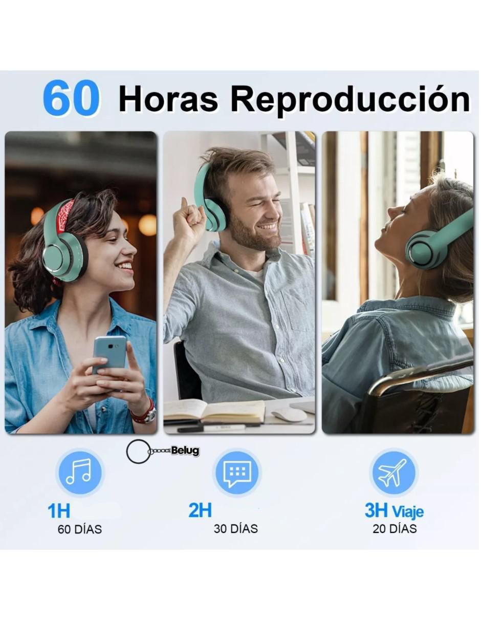 Audífonos de diadema inalámbricos con cancelacion de ruido 2