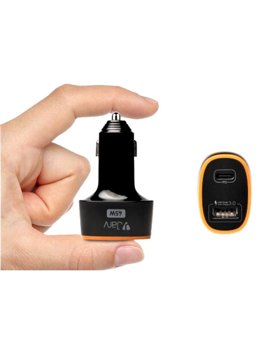 Cargador auto USB + USB tipo C Cargador auto USB + USB tipo C