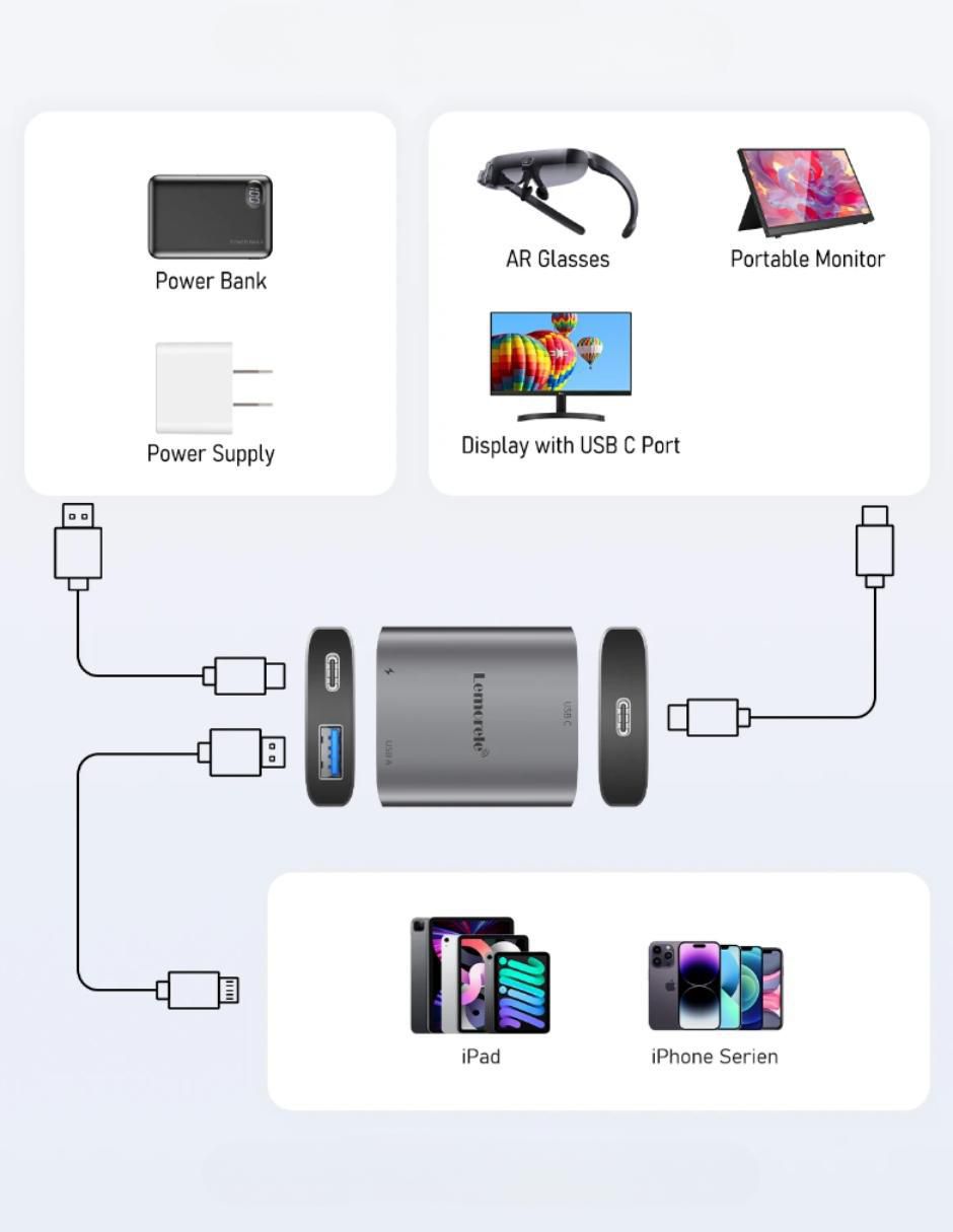 Adaptador tipo C Lemorele