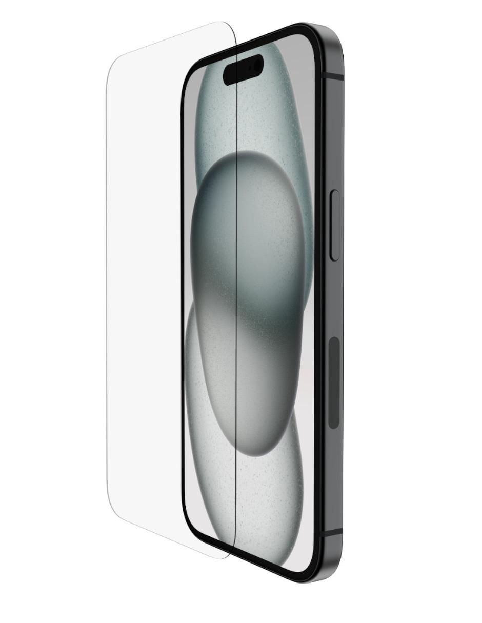 Mica celular Belkin iPhone 15 y iPhone 14 Pro de cristal templado