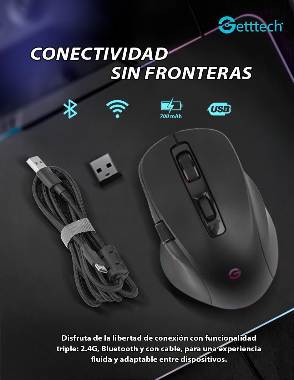 Mouse Gamer Inalámbrico ggm-rgbtr-01 3