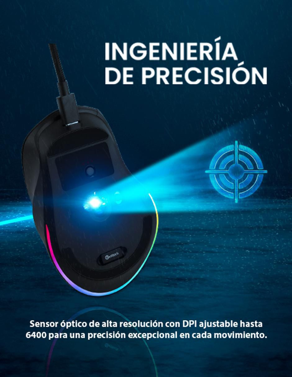 Mouse Gamer Inalámbrico ggm-rgbtr-01
