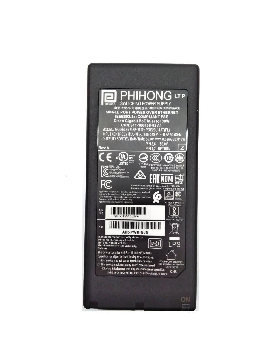 Hub Cisco Poe Air-PWRINJ6= de 2 contactos