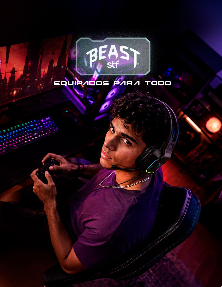 Audífonos gamer Over-Ear STF alámbricos