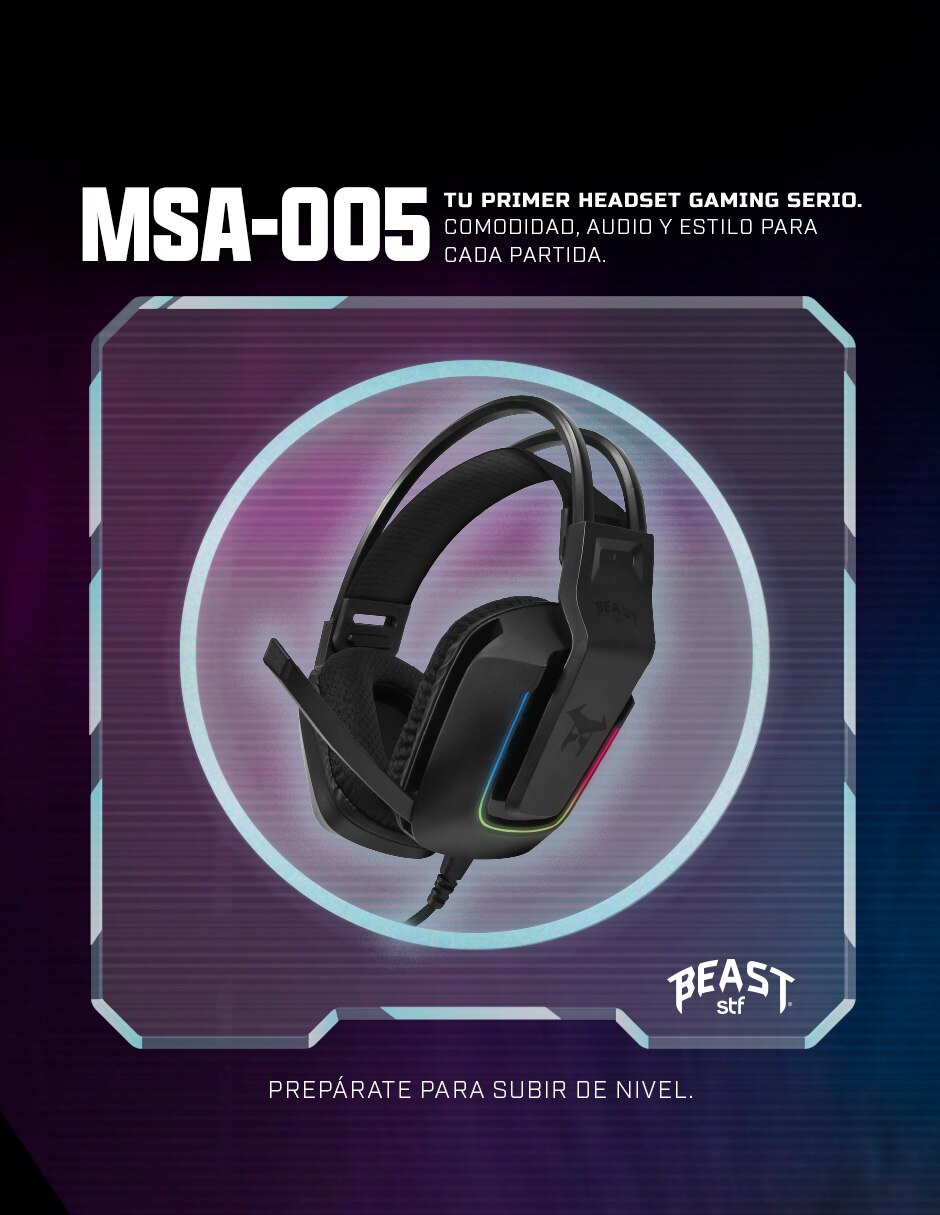 Audífonos gamer Over-Ear STF alámbricos