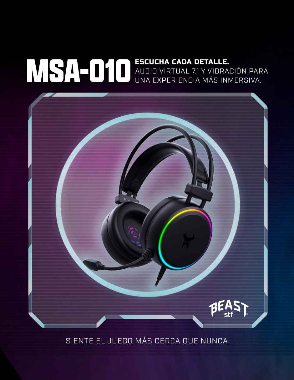 Audífonos gamer Over-Ear MSA-010 alámbricos con cancelacion de ruido 7