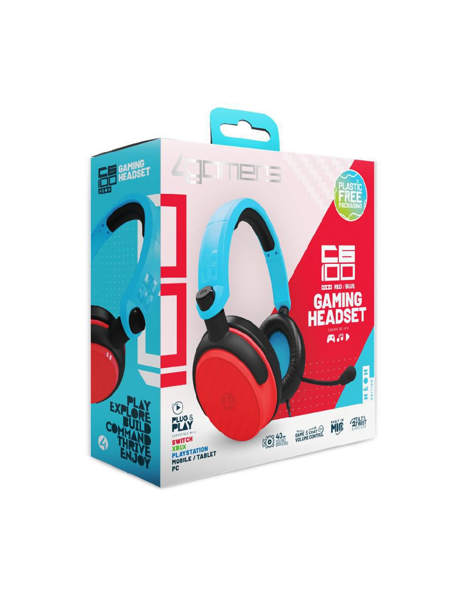 Audífonos gamer C6-100Blu-Red-4G 2