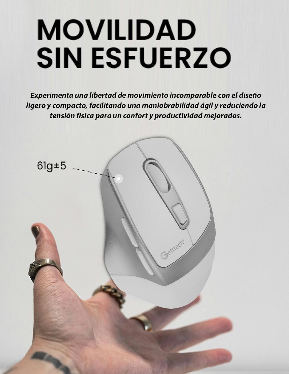 Mouse Gamer Inalámbrico GGMSTDBW01WH6 3