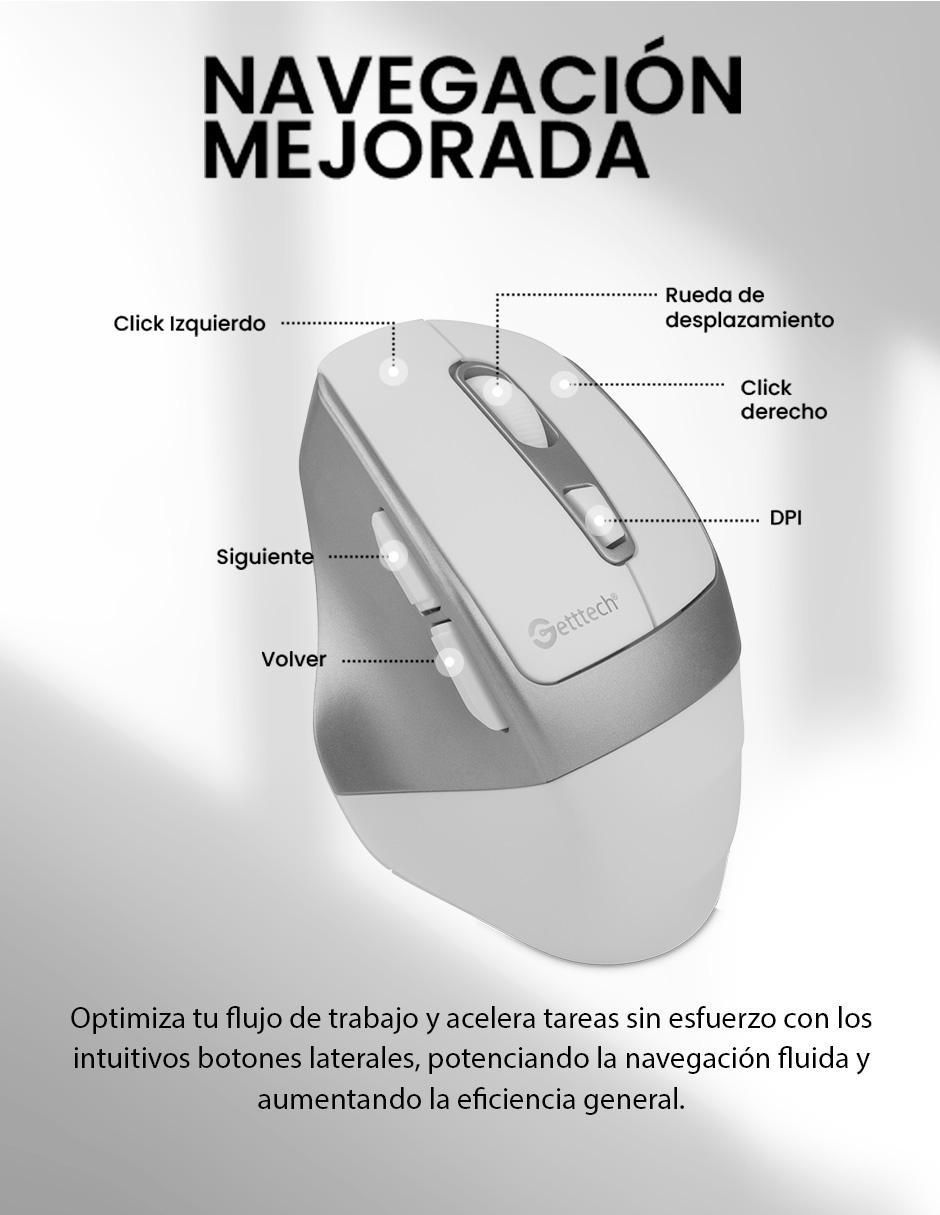 Mouse Gamer Inalámbrico GGMSTDBW01WH6 10