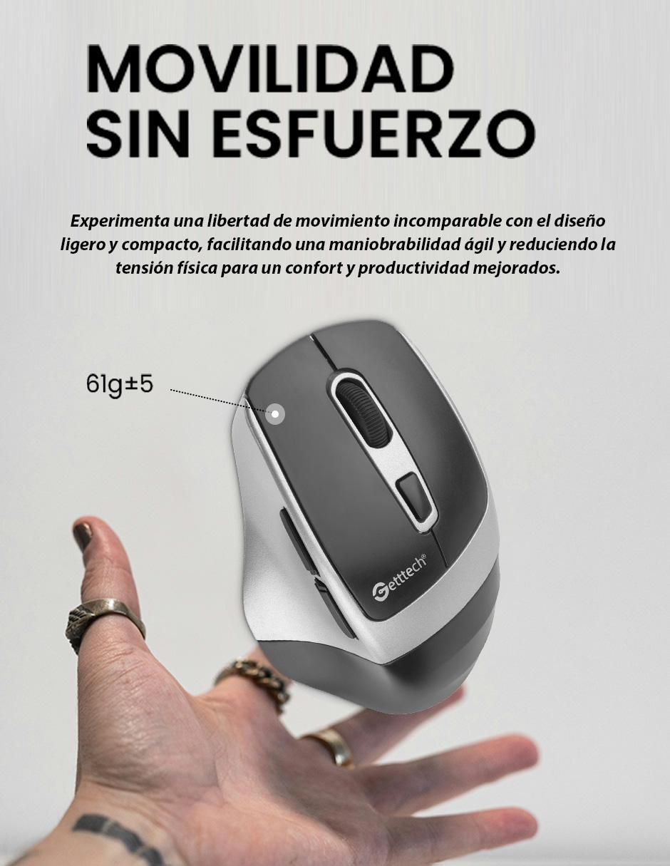 Mouse Gamer Inalámbrico Getttech ggm-stdbw-01-sl_6d
