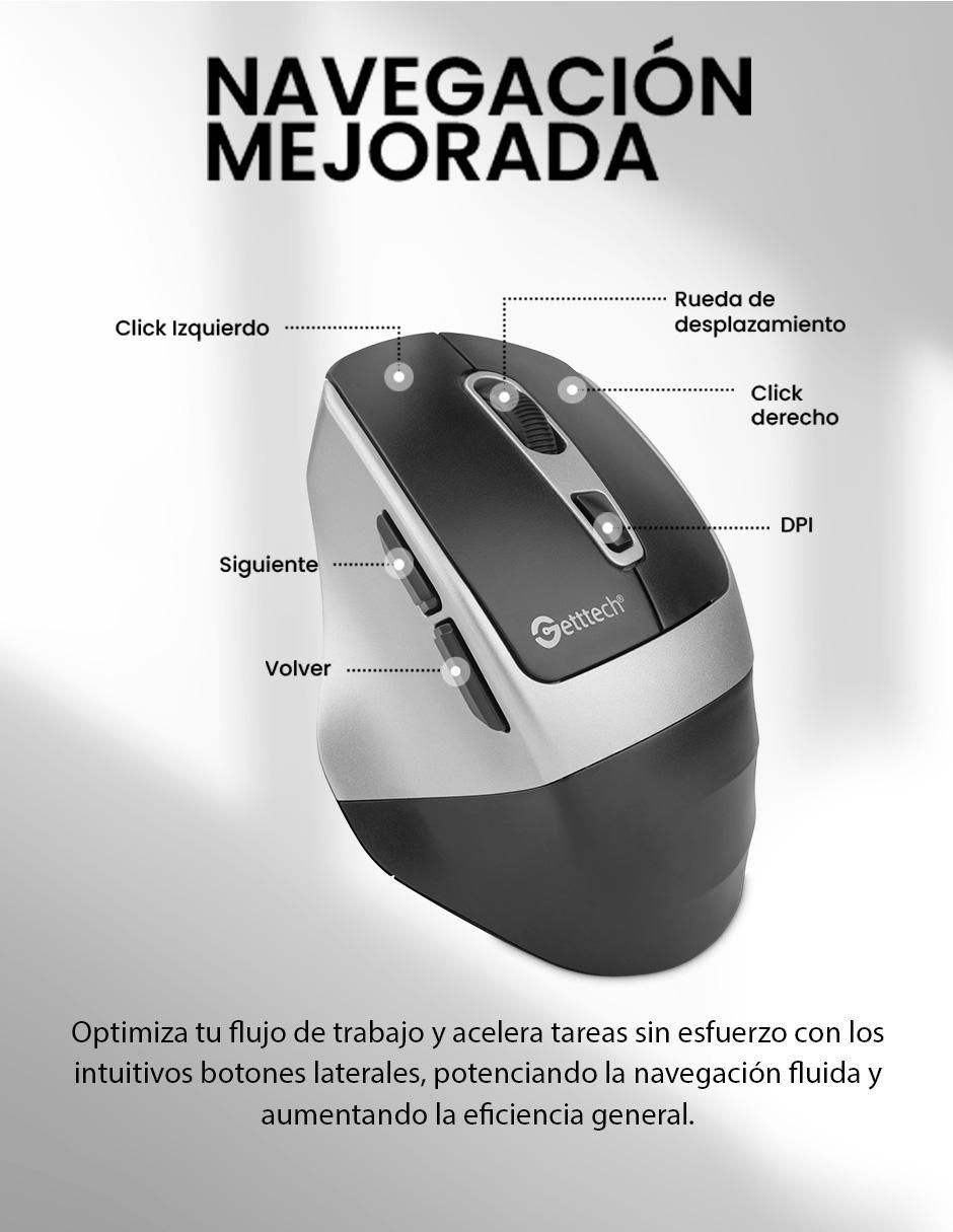 Mouse Gamer Inalámbrico Getttech ggm-stdbw-01-sl_6d