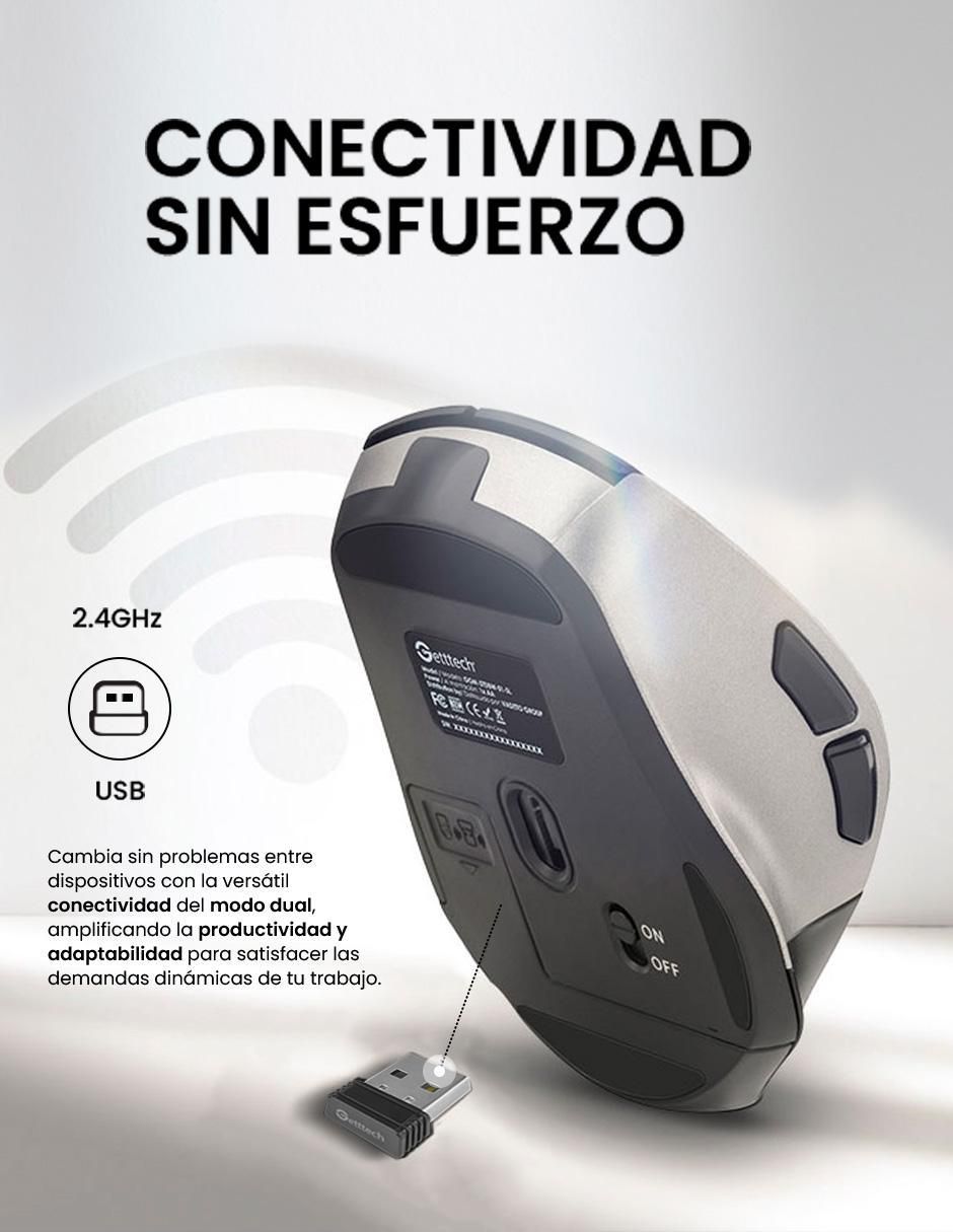 Mouse Gamer Inalámbrico Getttech ggm-stdbw-01-sl_6d