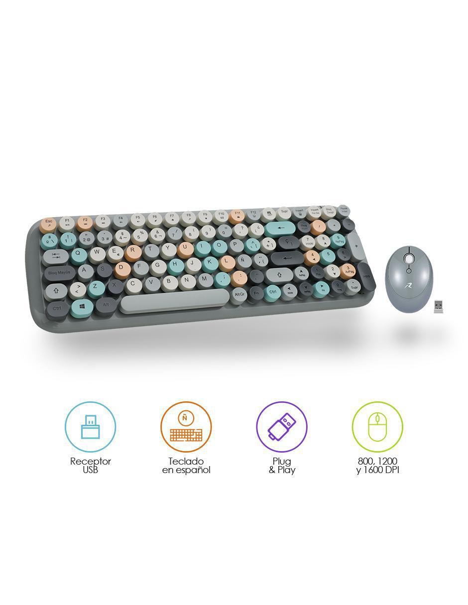 Mouse y teclado Redlemon Vintage 80842