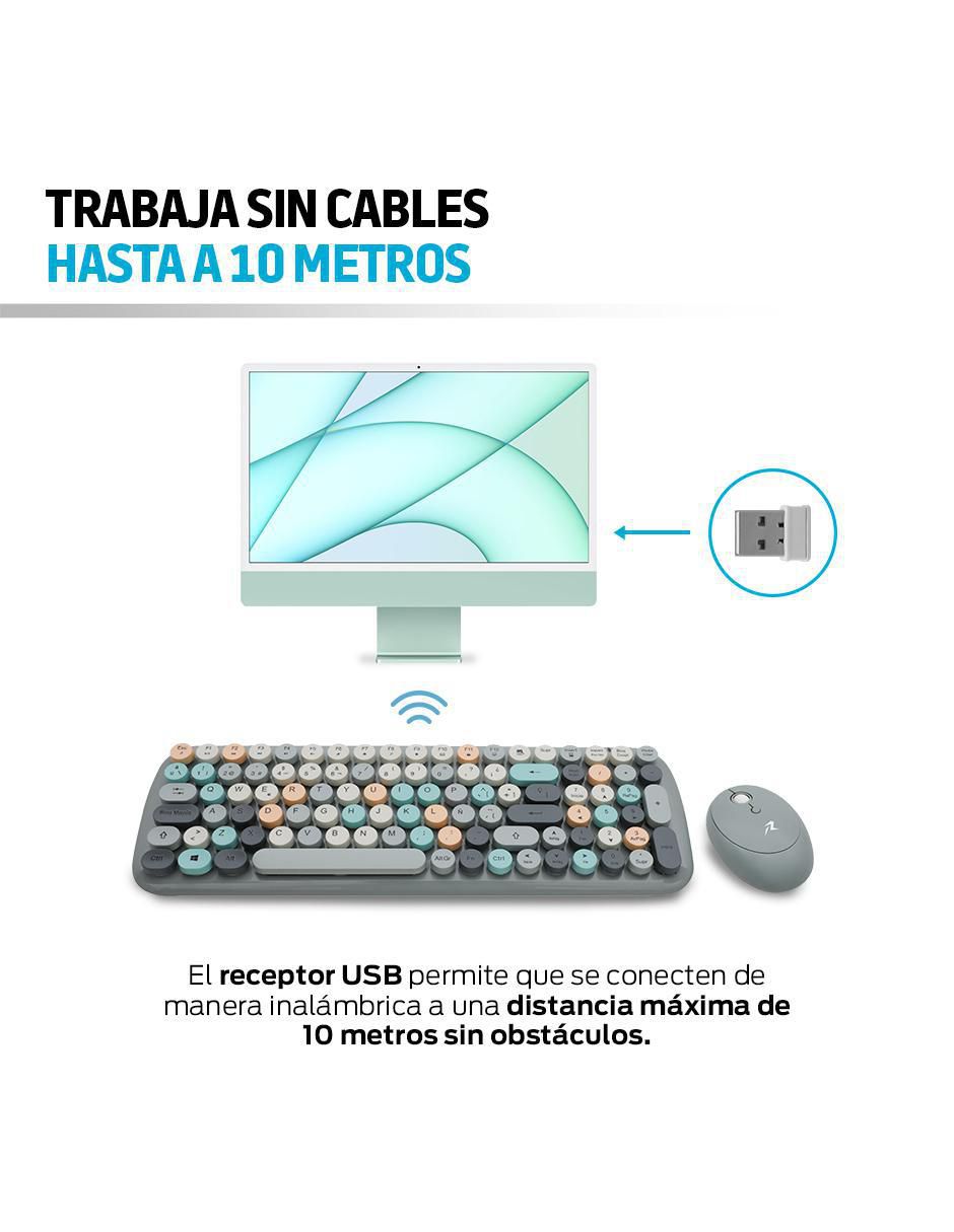 Mouse y teclado Redlemon Vintage 80842