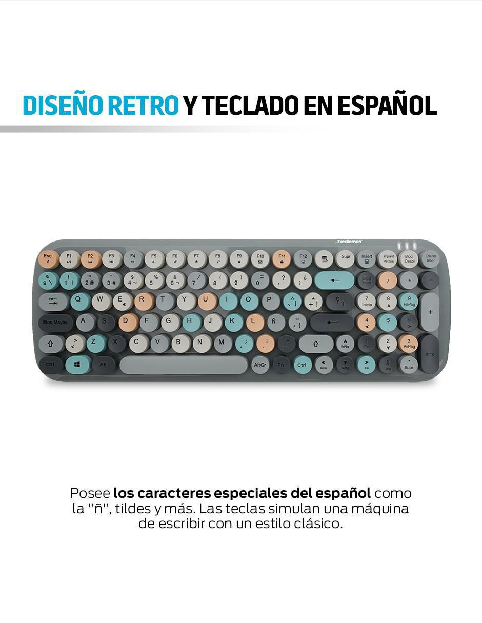 Mouse y teclado Redlemon Vintage 80842