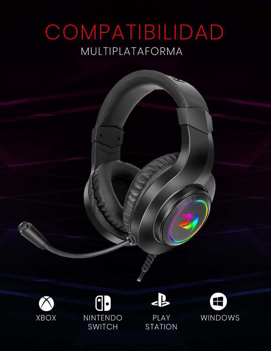 Audífonos gamer alámbricos Hylas Rgb 5