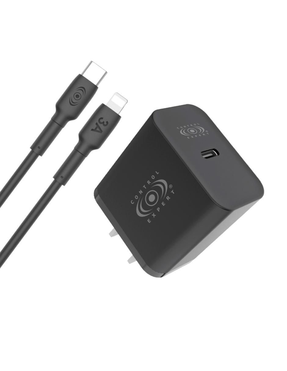 Cargador pared Lightning + USB tipo C Cargador pared Lightning + USB tipo C