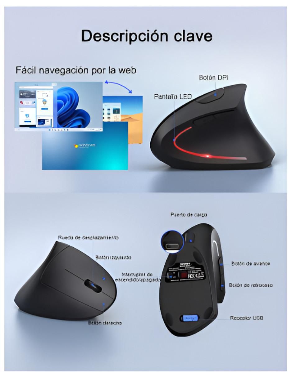 Mouse Gamer Inalámbrico w1407nd 2