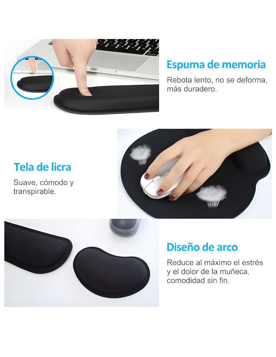 Mouse pad Wünd con apoyo para muñeca y antideslizante