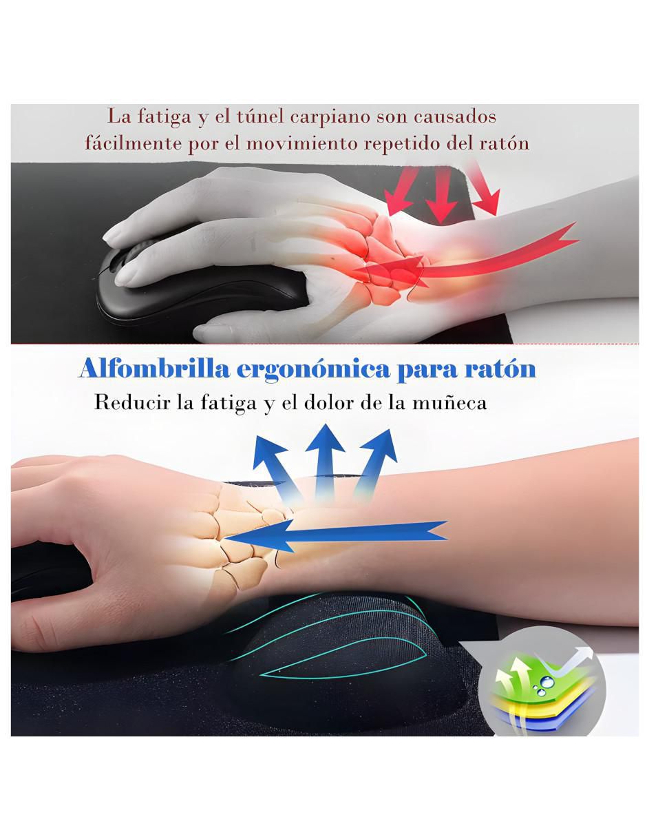 Mouse pad con apoyo para muñeca y antideslizante