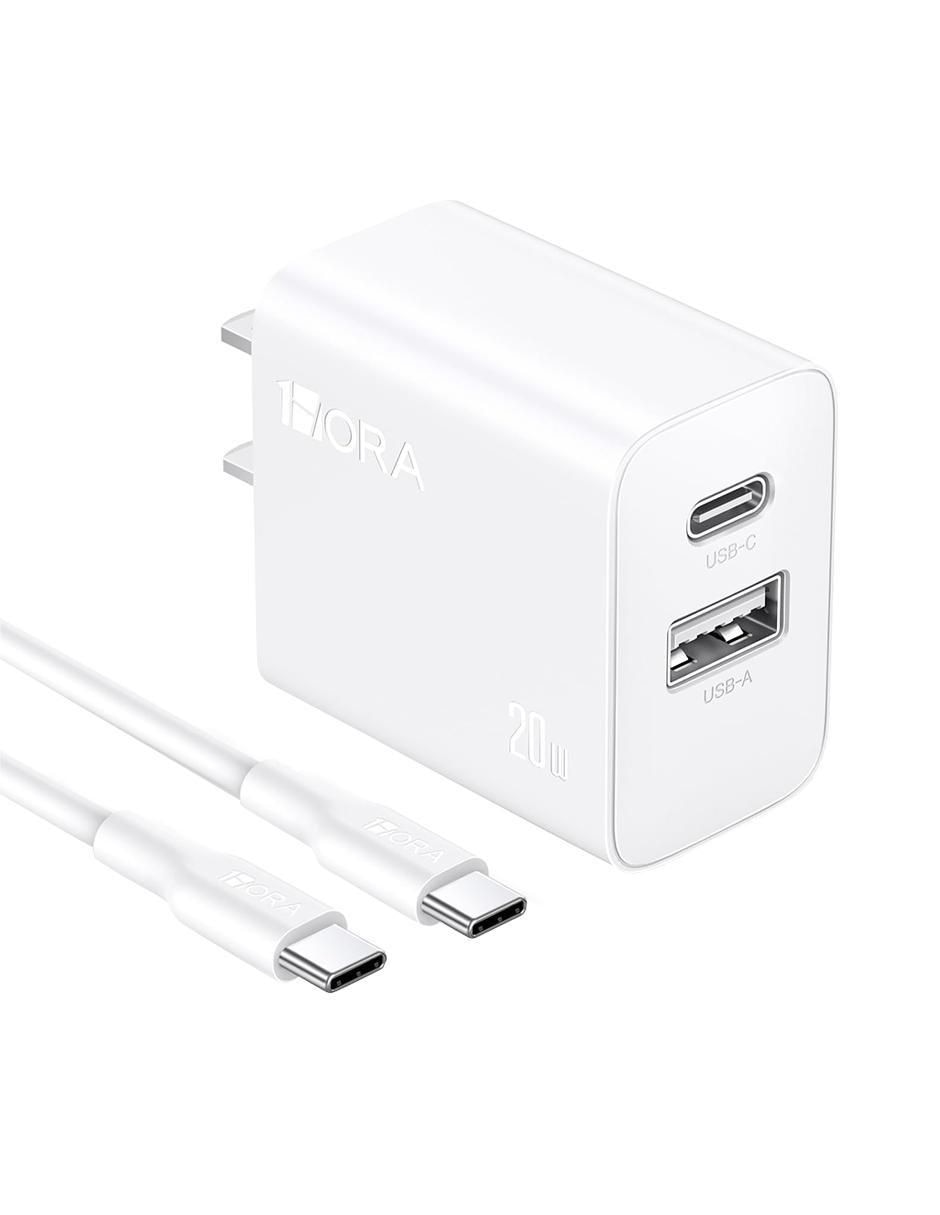 Cargador pared 1 Hora USB + USB tipo C