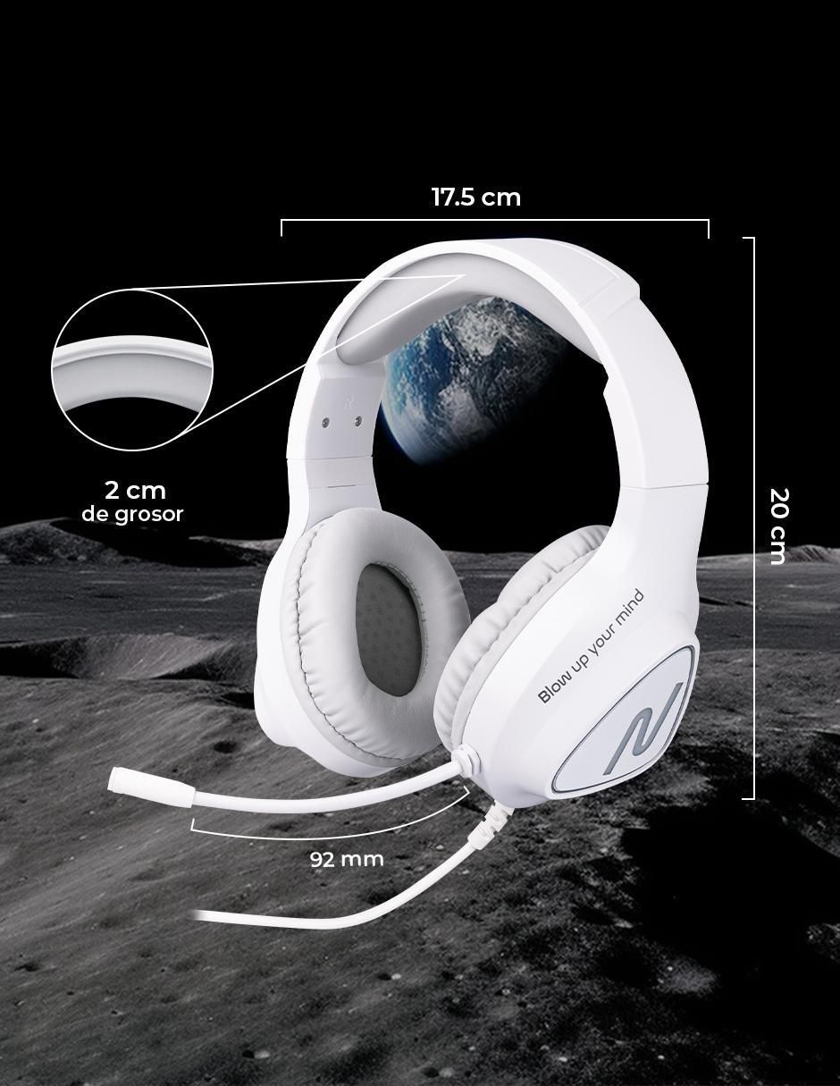 Audífonos gamer Over-Ear Nsacau01 alámbricos con cancelacion de ruido 6