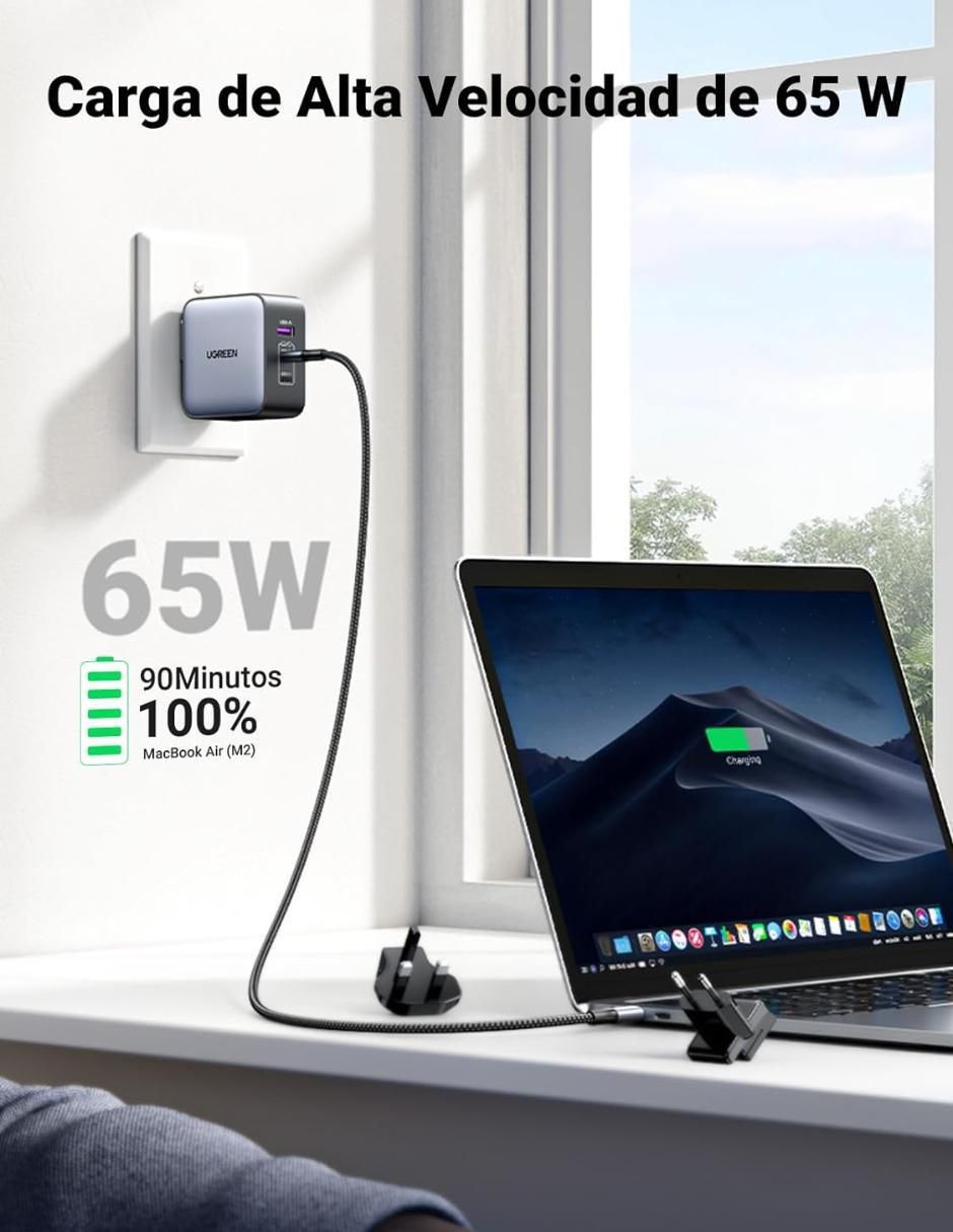 Cargador pared Ugreen USB + USB tipo C