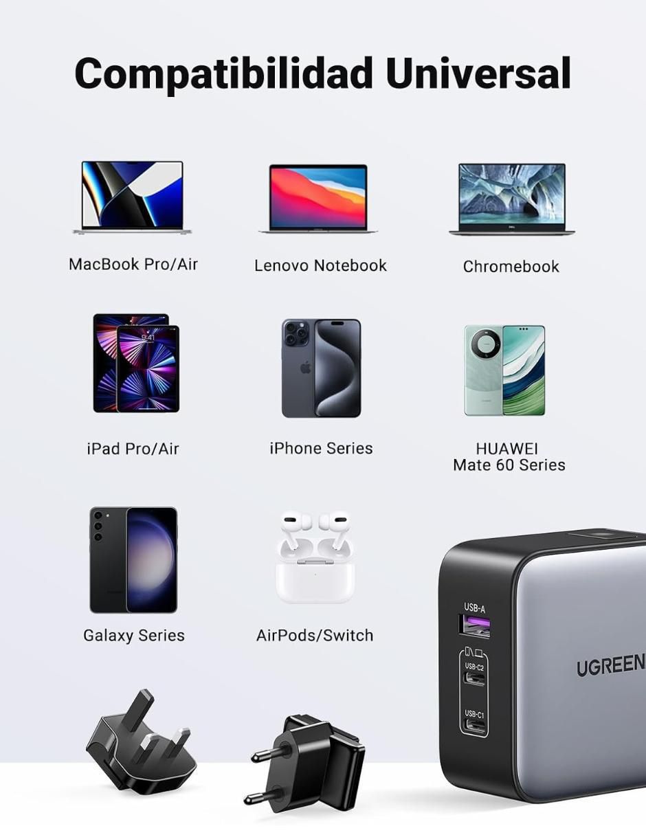 Cargador pared Ugreen USB + USB tipo C