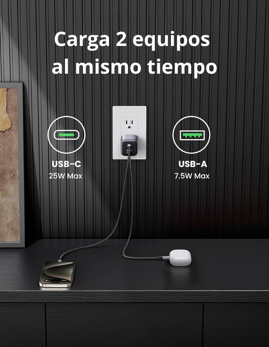 Cargador pared Ugreen USB + USB tipo C