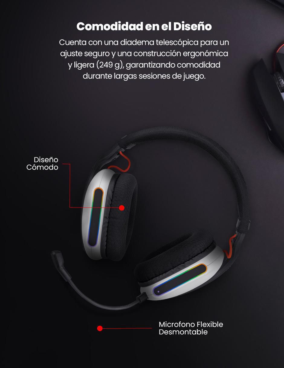 Audífonos gamer alámbricos Guh-G3Nw3-G1 Rgb 7.1 13