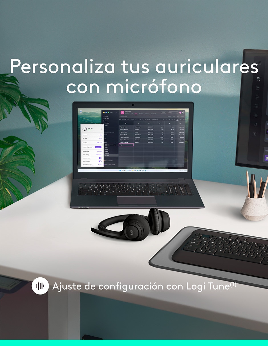 Audífonos Over-Ear Zone 300 inalámbricos con cancelacion de ruido 9