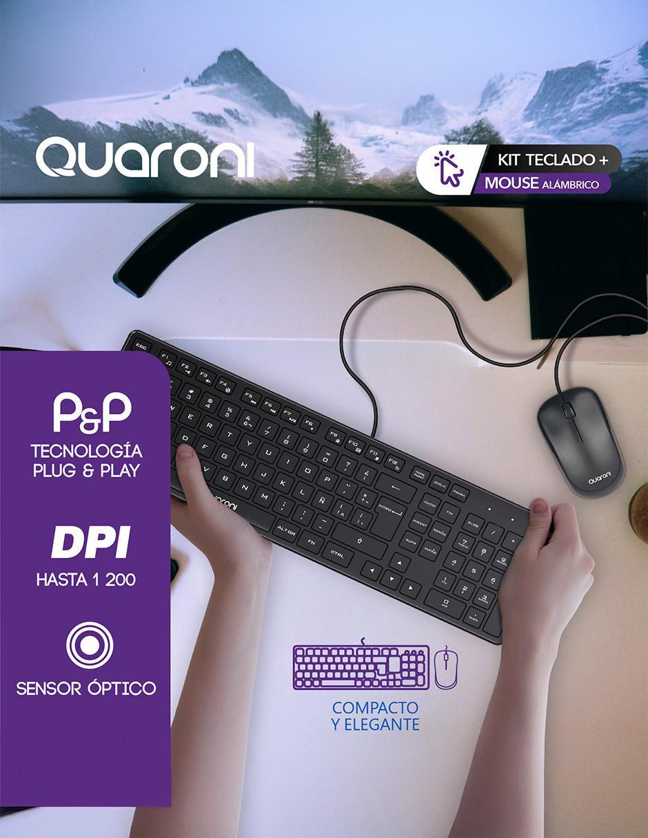 Mouse y teclado Quaroni KAQ01