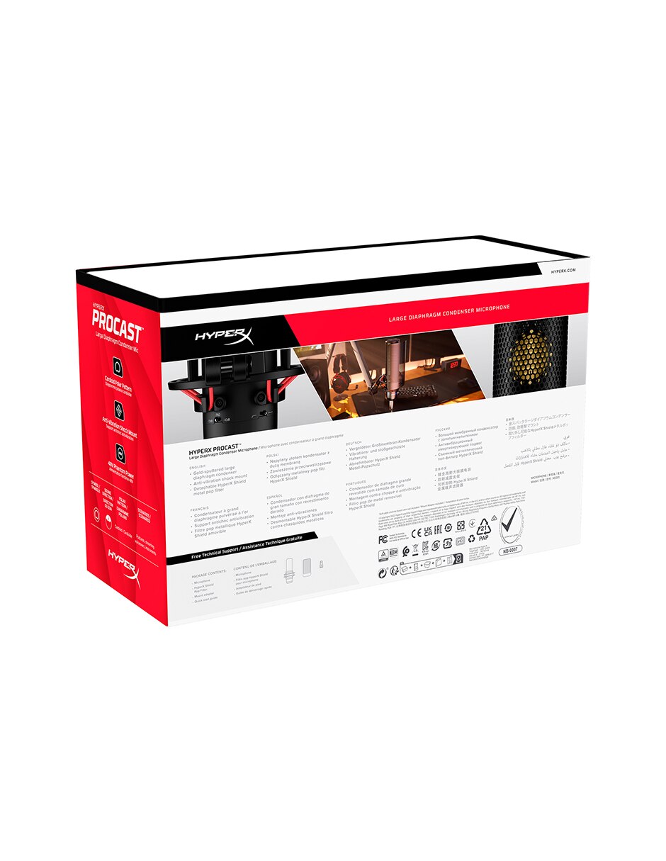 Micrófono gamer Hyperx Creator Audio Bundle alámbrica