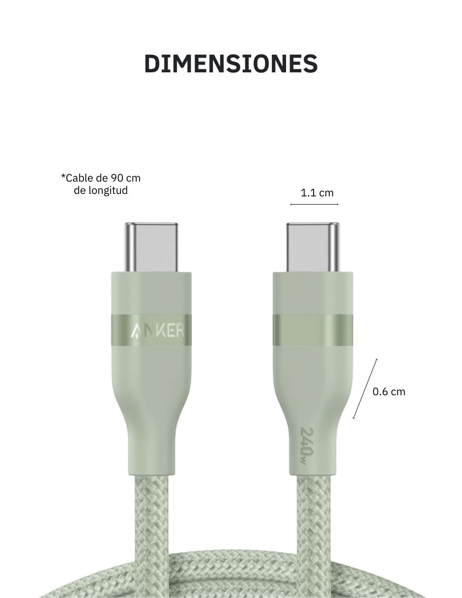 Cable USB C de 90 cm 10